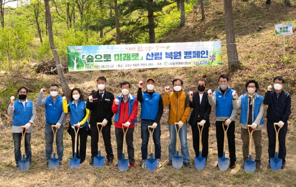 KCC, 강원도 고성군에 나무 1000그루 심기 진행…숲 살리기 나섰다