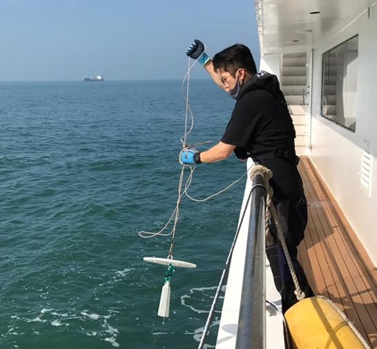 바다현장 조사 모습.