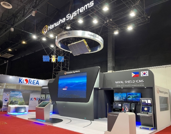 필리핀 마닐라에서 열린 ‘ADAS(Asian Defense and Security) 2022’ 한화시스템 전시장 모습