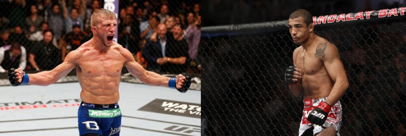 타이틀전 순서를 기다리는 전 챔피언 딜라쇼(왼쪽)와 알도(사진출처=UFC)