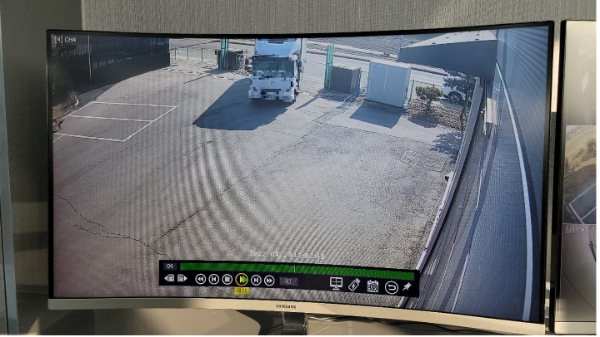 출입구 소독기 미가동 모습.