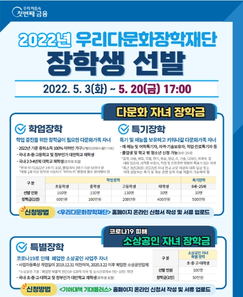 우리금융 우리다문화장학재단, 장학생 600명 선발 총 8억3천만원 지원…"인재양성 가속"