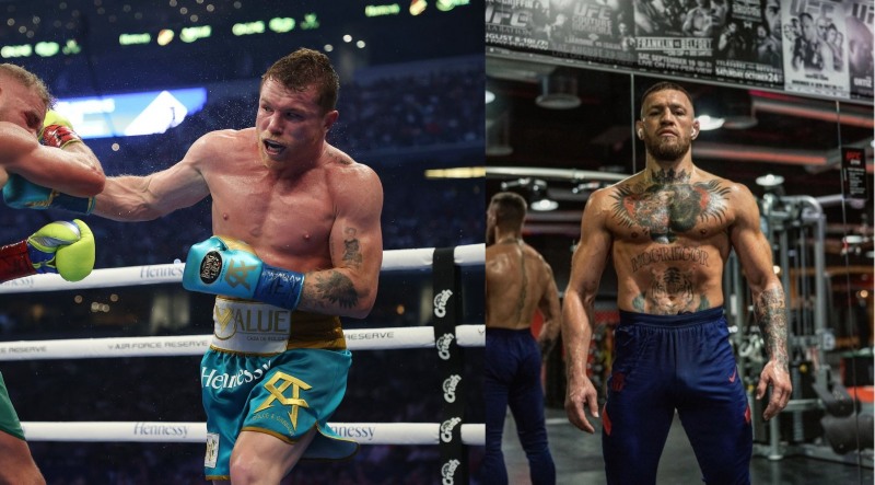 격투 스포츠 수입 1위 카넬로 알바레즈(왼쪽)와 3위 맥그리거(사진=UFC등)