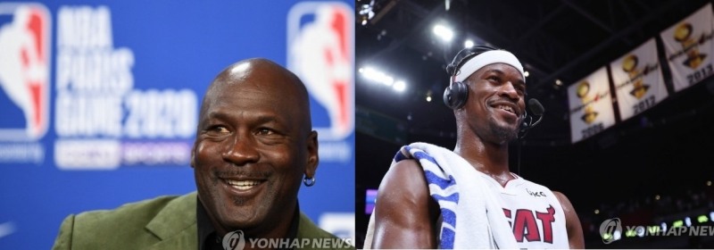 마이클 조던(왼쪽)과 지미 버틀러