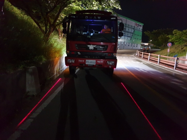 해남소방서 ‘소방차 safe 레이저로드’ 추진…"좁은길 진입여부 판단 도움"