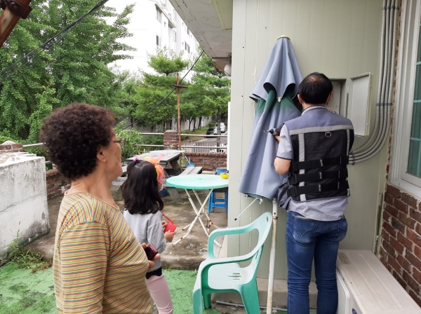독거노인 가구 전기 안전 점검 모습.