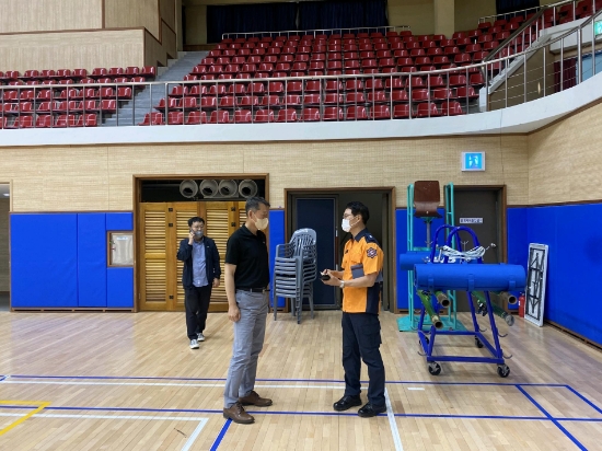 선거관련시설 소방안전 점검 모습.