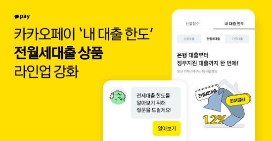 카카오페이 '내 대출 한도', 전월세대출 상품 라인업 강화