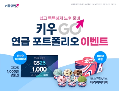 키움증권, 키우GO 연금 포트폴리오 서비스 오픈 기념 이벤트