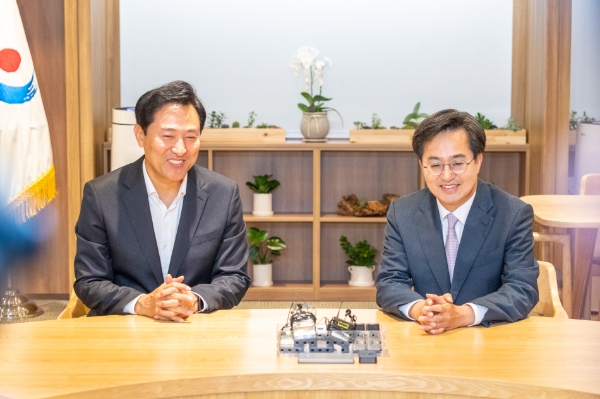 김동연 당선인, 오세훈 서울시장과 회동 모습.