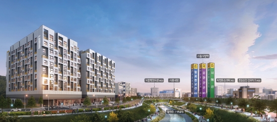 롯데건설이 시공하는 ‘시흥시청역 루미니’ 투시도