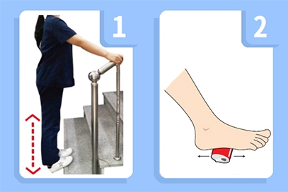 사진=발바닥, 발목 건강에 도움이 되는 스트레칭1. 뒤꿈치 내리기&까치발 운동 : 계단이나 문턱같이 높이 차이가 있는 곳에서 시행한다. 양발을 계단 위에 반쯤 걸치고 뒤꿈치를 내려 종아리 근육을 늘려주고, 까치발을 들어 아킬레스건 스트레칭을 해준다. 이때 난간 등을 꼭 잡아 넘어지지 않도록 주의한다.2. 캔 굴리기 : 차갑게 얼린 캔 음료나 공을 바닥에 두고 발바닥 뒤꿈치부터 앞쪽까지 부드럽게 굴려준다. 찜질과 마사지를 동시에 해주어 통증 개선에 효과적이다.