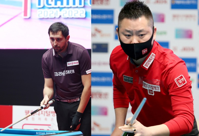 32강에 오른 마르티네스와 탈락한 서현민(사진=PBA. 브릴리언트 빌리아드)