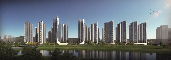 롯데건설이 최근 수주한 이문4 재정비촉진구역 재개발정비사업 투시도