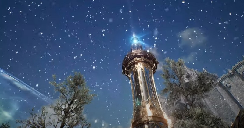 설원 테마 공성전 전투 배경.