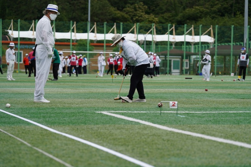 전라남도어르신생활체육대축전 게이트볼대회 모습 (사진제공 = 해남군)