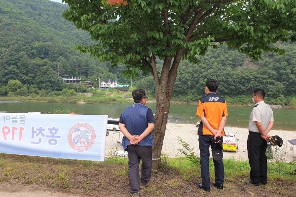 홍천소방서장, 119수상구조대 방문 모습.