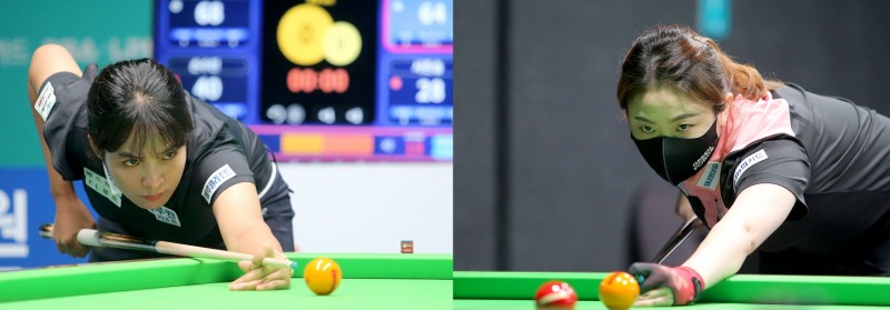 프로 무대에서 처음 정상 대결을 벌이는 스롱(왼쪽)과 김민아(사진=PBA)