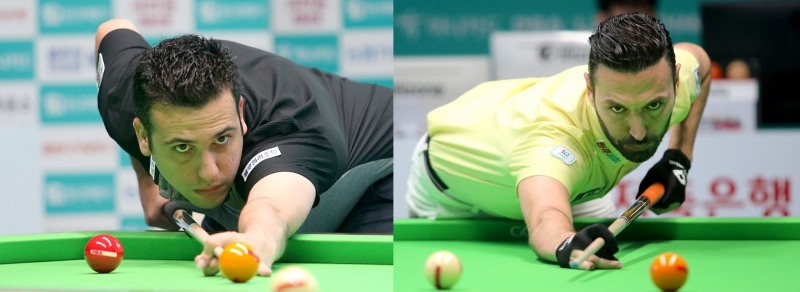 8강에 오른 사파타(왼쪽)와 필리포스. 이길 경우 4강전에서 만난다.(사진=PBA)