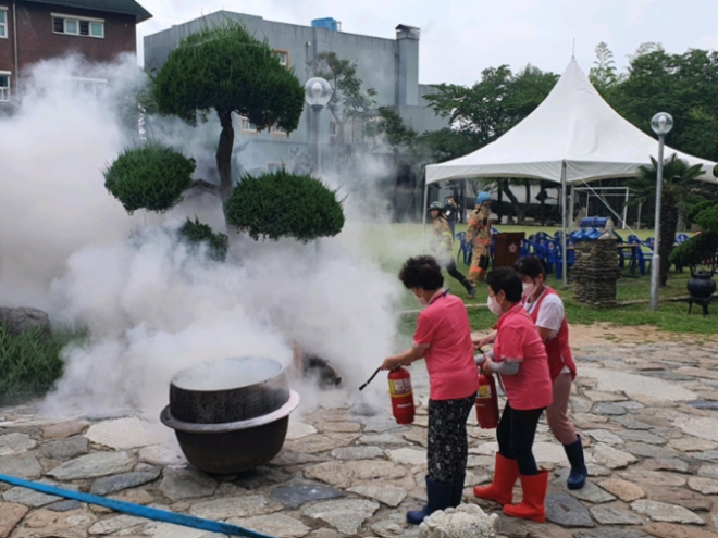 해남소방서, 신혜힐링타운서 실제 상황 같은 합동소방훈련 실시