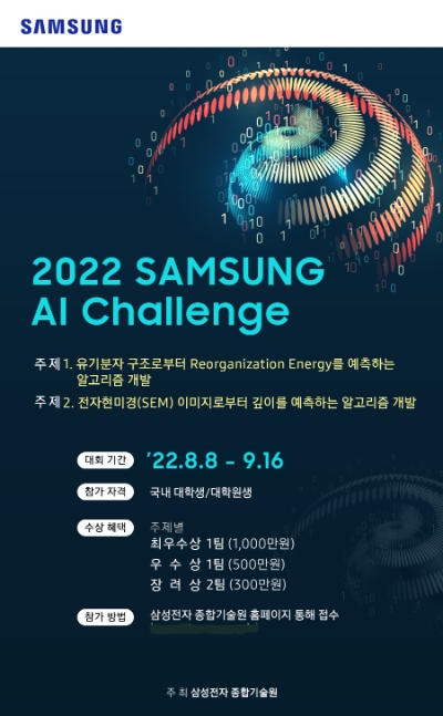 삼성전자, '2022 삼성 AI 챌린지' 개최…"시상 규모도 확대"