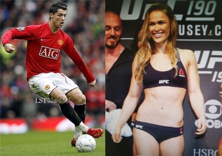 섹시스타 톱10의 남녀선수 호날두와 론다 루지(사진=블로그 등)