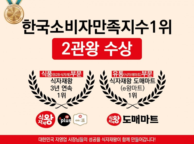 식자재왕 ‘2022 한국소비자만족지수 1위’ 2관왕 수상