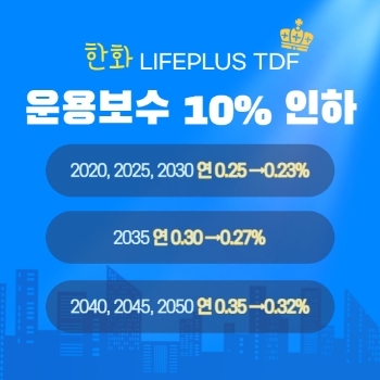 한화자산운용, ‘한화 LIFEPLUS TDF’ 운용보수 8~10% 내려
