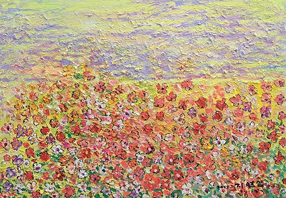 지연심 작가 '꽃밭에서' (사진제공 = 전남대병원)