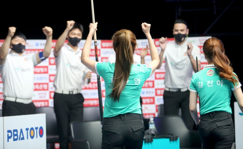 1라운드 1위를 차지한 하나카드(사진=PBA)