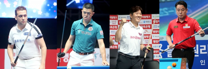 선봉장 대결에 나서는 사파타, 응우옌, 김재근, 조재호(왼쪽부터. 사진=PBA)