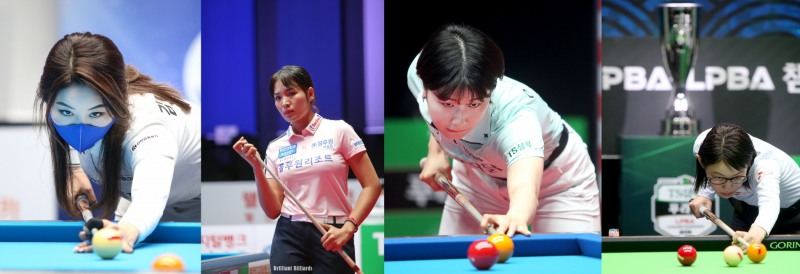 왼쩍부터 김가영, 스롱, 이미래, 히다(사진=PBA)