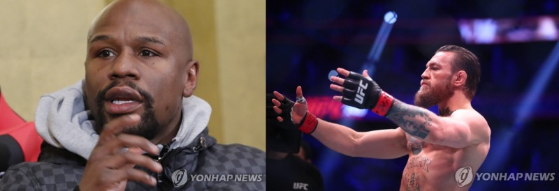 재대결을 추진하고 있는 메이웨더(왼쪽)와 맥그리거(사진=연합)