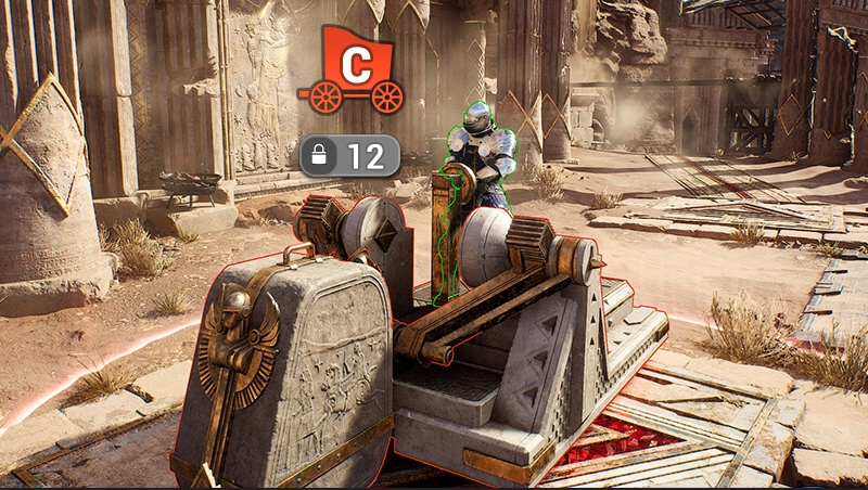 호송품을 적진으로 이동시키는 모습.