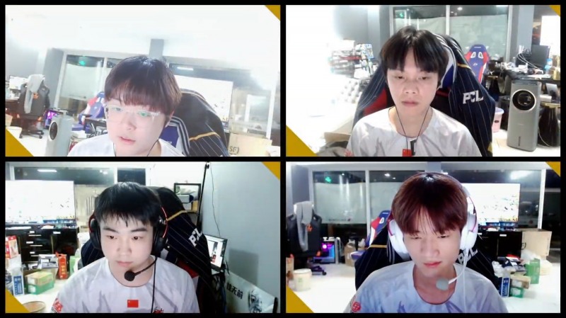 왼쪽부터 시계방향으로 'ZpYan1' 저우핀옌, 'HSmm' 왕얀웬, 'MMing' 천위난, 'Nannnnn' 리난장(사진=중계 화면 캡처).