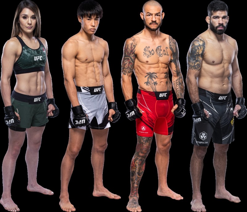 플라이급 탑독 그라소, 타추로와 밴텀급 언더독 스완슨, 아순사아(왼쪽부터. 사진=UFC)