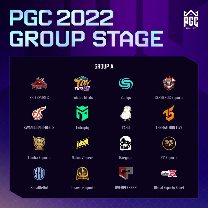 2022 PGC 그룹 스테이지 A조(이미지=크래프톤 제공).