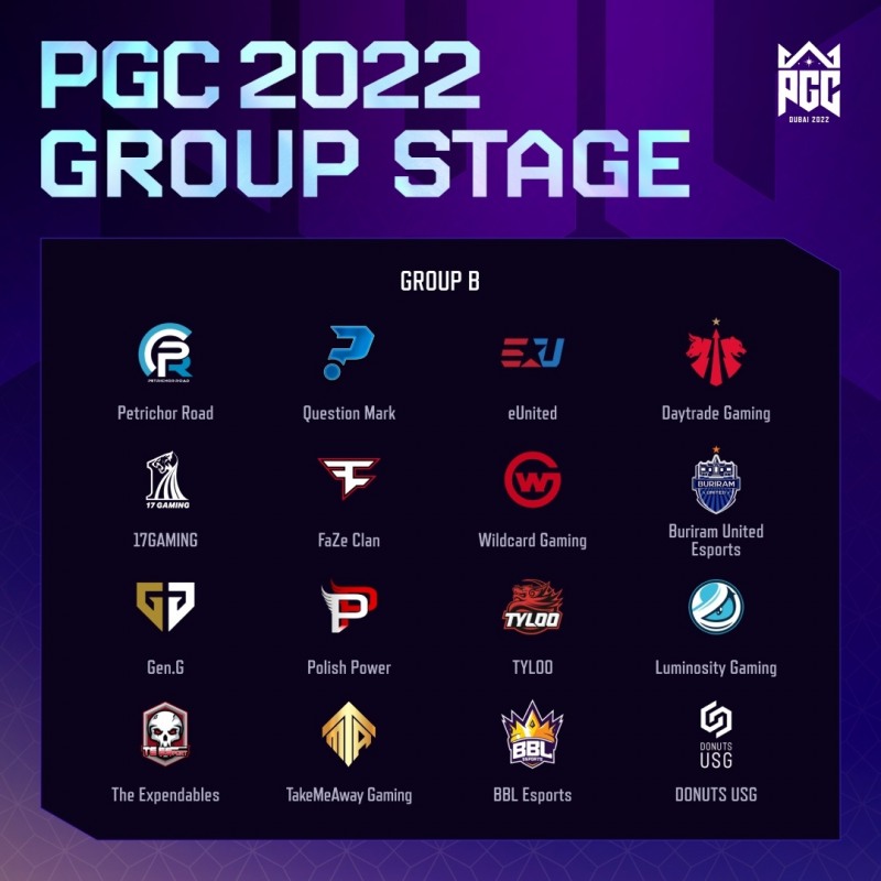 2022 PGC 그룹 스테이지 B조(이미지=크래프톤 제공).
