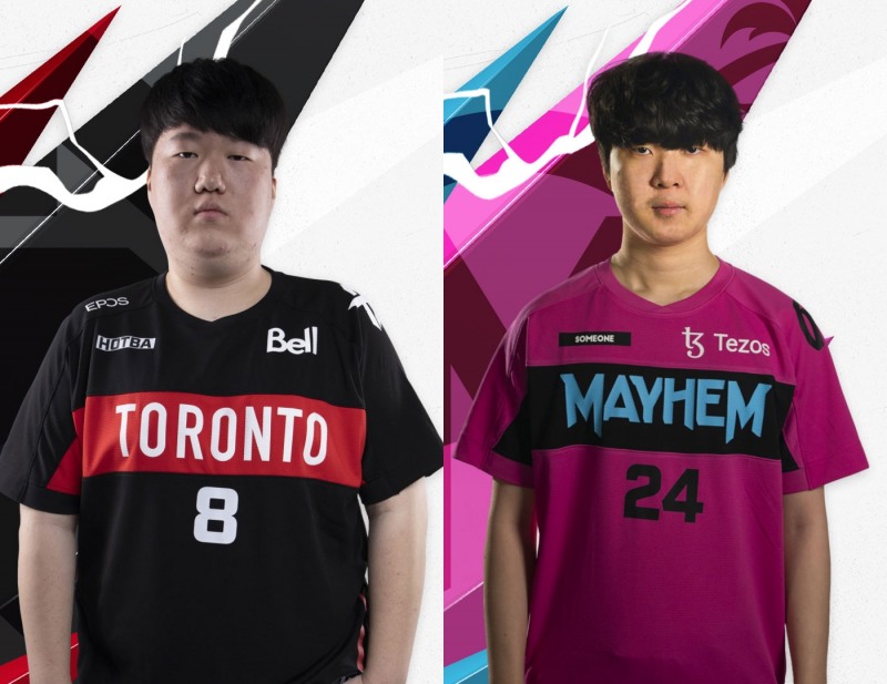 플로리다메이헴 '썸원'과 토론토디파이언트 '핫바'(왼쪽부터, 사진=블리자드 제공).