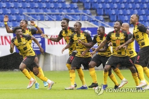 기린컵에서의 가나 축구대표 선수들