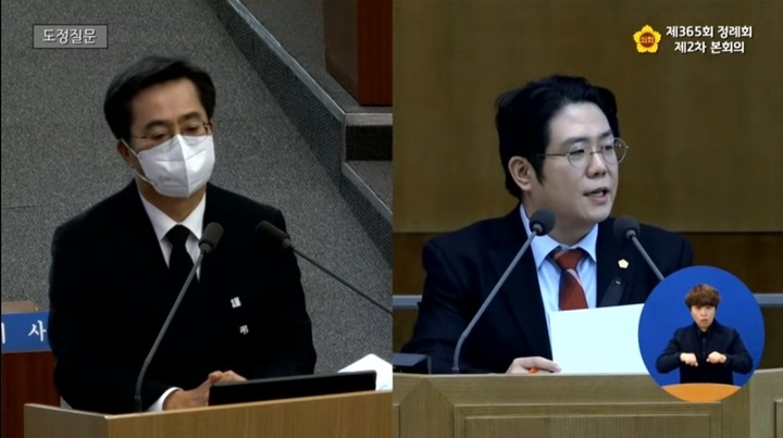 김동연 경기도지사와 김현석 경기도의원(뉴시스)