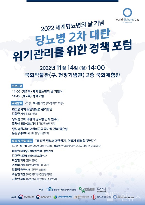 '당뇨병2차대란위기관리를위한정책포럼'포스터