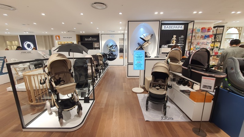 에그유모차 롯데백화점 인천점 직영점 오픈...세일 진행