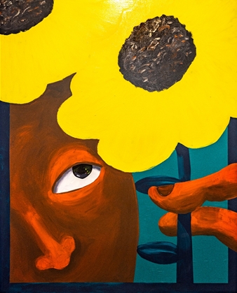 ‘HOPE?’, Acrylic on canvas, 162.2 x 130.3cm, 2022