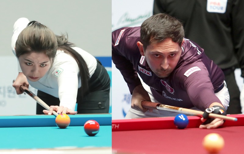 '우승 몸살'인가?. 부진한 김가영과 마르티네스(사진=PBA)