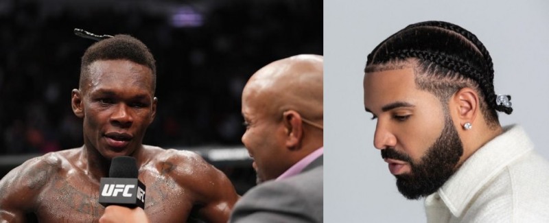 '저주에 걸렸다'는 아데산야(왼쪽)와 드레이크(사진=UFC)