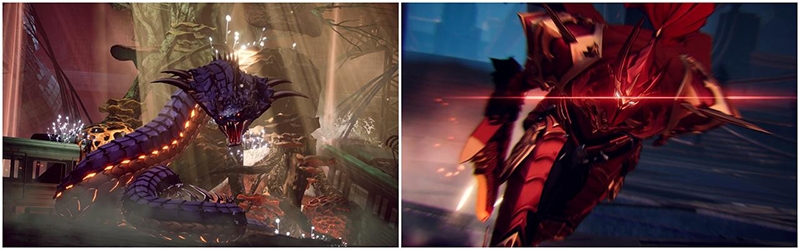 최종 보스 카사카(좌)와 이그리트(우).