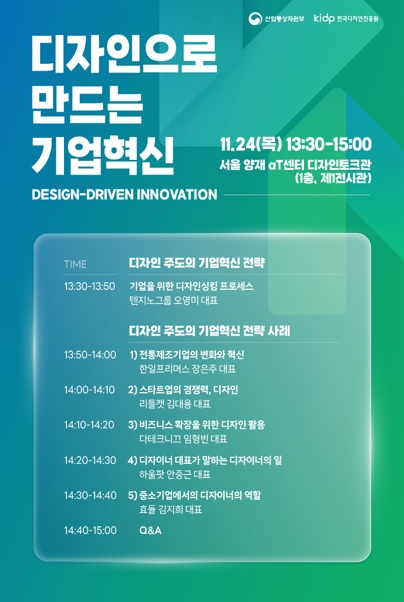한국디자인진흥원, 디자인코리아 2022서 '디자인 주도의 혁신기업 육성사업' 성과관 운영