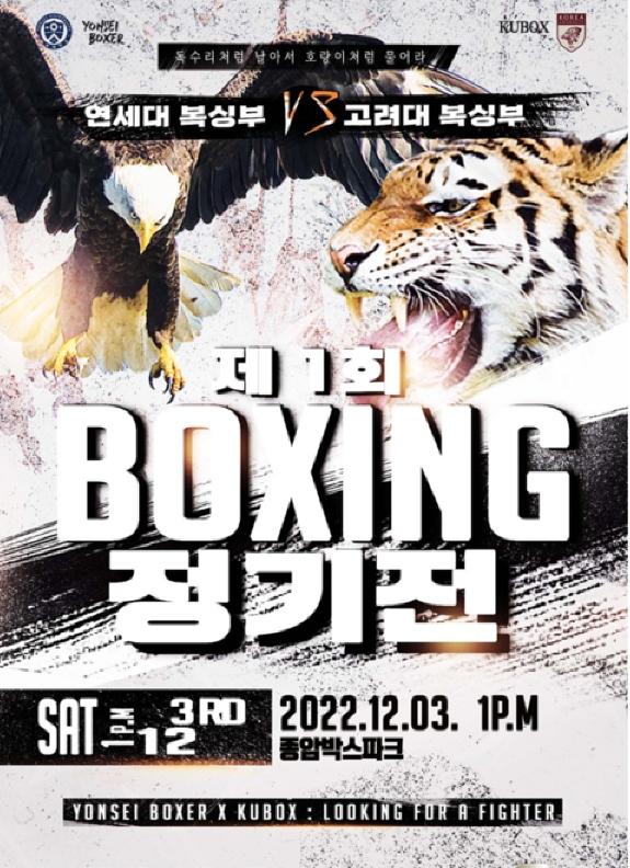 연세대-고려대, 복싱 연고전 창설…3일 종암박스파크 체육관에서 남자 5경기, 여자 3경기 등 8경기 진행