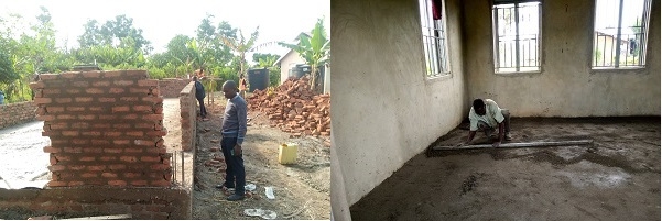 사진=완쪽부터 종자창고 구축 초기단계의 모습,종자창고 내부공사 모습